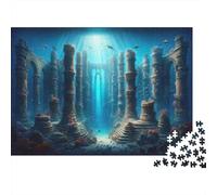 Underwater Ruins of Atlantis 1000-Piece Puzzle for Adults, 52x38cm/1000pcs, White Cardboard with Reduced Dust; An Unhurried Indoor Weekend Activity