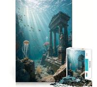 Underwater Ruins with Marine Life 1000 Pieces Puzzles for Teenagers Mind Boost Fun High Accuracy Cutting Craft Calming Mental Break Activity (38x52cm)