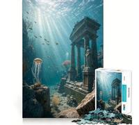 Underwater Ruins with Marine Life Jigsaw 1000 Pieces for Teenagers Mind Boost Fun Zero Gap Captivating Leisure for Cozy Indoors (50x75cm)