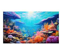 Underwater Scene Aquarium Background Under The Sea Coral Reefs Fish Tank Background Ocean Bottom Scene Diverse Marine Life Sunray Terrarium Backgrounds Tropical Undersea View Tank Backgrounds 30x18in