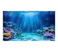 Underwater Scene Aquarium Background Under The Sea Coral Reefs Fish Tank Background Ocean Seabed Scene Sand Rocky Outcrops Terrarium Backgrounds Sunray Tropical Marine Life Tank Backgrounds 24x16in