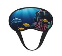 Underwater Scene Blackout Sleep Mask - Soft Adjustable Eye Mask for Full Light Blocking, Deep Sleep, Travel & Relaxation