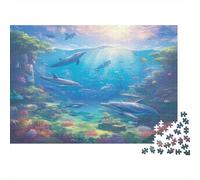 Underwater Scene-Marine Life Fantasy Art 1000 Piece Jigsaws with Precision Cut Personalised Jigsaws As A Party Puzzle Game for Social Gatherings 52x38cm/1000pcs