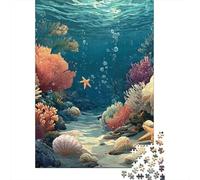 Underwater Scene Recycled Cardboard 1000 Piece Colorful Coral Reef Art Puzzle Bundle, Brain Training, Personalised Gift, Wall Decor & Office Break Fun 70x50cm/1000pcs