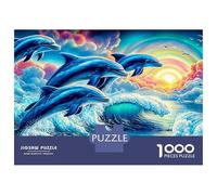Underwater Scene Thick Framable Art 1000 Pieces Blue Aquatic Realm Puzzle for Adults Stress Relief Matte Cardboard Quiet Time Hobby 52x38cm/1000pcs