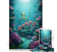 Underwater Scene with Octopus And Coral 1000 Pieces Jigsaw Puzzles for Teenagers Memory Strength Restful Escape Fine Cut Festive Surprise (50x75cm)
