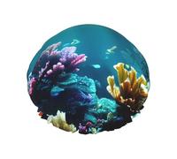 Underwater Scenery shower caps with a double layer of, hold your hair well whether using them while showering or taking bath.