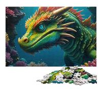 Underwater Sea Dragon Portrait 1000Piece Jigsaw Puzzle Impossible Jigsaw Puzzles for Adults for Home Decor Brain Training 1000 PCS(38x26cm)