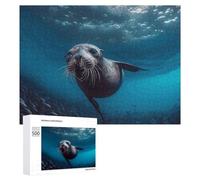 Underwater Sea Lion 500 Piece Jigsaw Puzzle for Adults Challenging Puzzles for Cognitive Workout Unique Shaped Jigsaw Puzzle Relaxing Gift Home Wall Decor