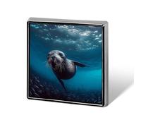 Underwater Sea Lion Backpack Pin Cute Brooch Decoration Brooches for Women Mens Lapel Pins for Suits Fashion Button Badges for Hat Backpacks Purses Jackets Shirt Suit Lapels-Square