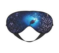 Underwater Sea Lion Print Sleep Mask Eye Masks Blindfold Eye Cover Eyeshade for Night Sleeping Travel Airplane Ues