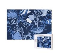 Underwater Sea Pattern Printed,300 Pieces Wooden Jigsaw Family Game Jigsaw Puzzles for Adults Teens Home Decor