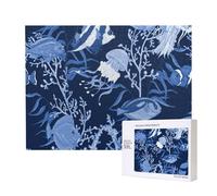Underwater Sea Pattern Printed,500 Pieces Wooden Jigsaw Family Game Jigsaw Puzzles for Adults Teens Home Decor