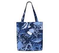 Underwater Sea Pattern Printed,Reusable Grocery Bags Shopping Tote Bags Large Capacity Canvas Shoulder bag