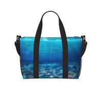 Underwater Sea View Printed Travel Bag Duffle Bag for Men Women, Large Water Resistant Gym Bag Weekend Holdall Bag with Shoulder Strap