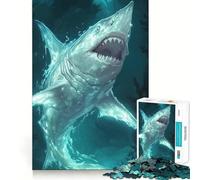 Underwater Shark Animal Jigsaw 1000 Pieces for Teenagers Mind Boost Fun Zero Gap Captivating Leisure for Cozy Indoors (38x26cm)