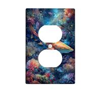 Underwater Shark Light Switch Cover Plates/Outlet Covers, Vibrant Blue Ocean Scene for Home Decor, Thermoplastic Wall Plates, Standard Size Single Duplex Outlet