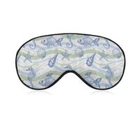 Underwater Shell Starfish Sea Horse Comfortable Sleep Eye Mask Soft Covers for Sleeping with Adjustable Strap