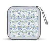 Underwater Shell Starfish Sea Horse Portable CD Case Holder 48 Capacity Travel DVD Storage Boxs Wallet Bag