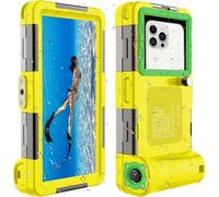 Underwater Snorkeling Diving Phone Case for iPhone 16/15/14/13/12/11 Pro Max, Samsung Galaxy S24/S23/S22/S21 [50ft/15m] Waterproof Case, Professional Scuba Phone Case - Yellow