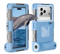 Underwater Snorkeling Diving Phone Case, Waterproof Phone Case for iPhone 16/15/14/13/12/11Pro Max/XR/XS for Samsung Galaxy S24/S23/S22/S21,Universal Scuba Underwater Photo Video Housing(Blue)