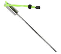 Underwater stainless steel diving rattle ding ding probe with hand strap for alerting dive partners and stabilizing body near underwater structures (Green)