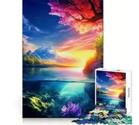 Underwater Sunset Landscape Jigsaw Puzzles 1000 Pieces for Teenagers Sharp Recall Restful Pleasure Uniform Cut Ideal Xmas Gift (50x75cm)