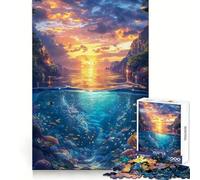 Underwater Sunset Surreal 1000 Piece Jigsaw Puzzle for Adults Strategic Think Mind Calming Fun Precise Fit (38x26cm)