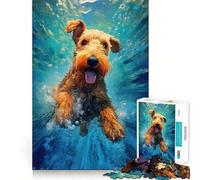 Underwater Terrier Dog 1000-piece Puzzle for Teenagers Mind Skill Fun Uniform Size Precise Pieces Relaxing Indoor Group Activity (50x75cm)