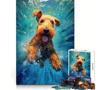 Underwater Terrier Dog Jigsaw Puzzles 1000 Pieces for Teenagers Smart Training Calm Leisure Flawless Cut Lovely Gift (50x75cm)