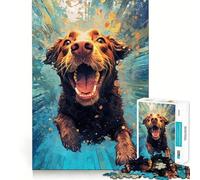 Underwater Terrier Jigsaw 1000 Pieces Focus Building Toy Zero Gap Rewarding Activity for Rainy Days (38x26cm)