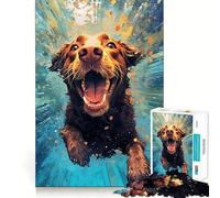 Underwater Terrier Jigsaw Puzzle 1000 Pieces Cognitive Fun Play High Precision Die Cut Unique Gift for Stress Relief (50x75cm)