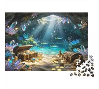 Underwater Treasure Cave 1000 Piece Jigsaw Puzzle Paper for Adults Crystal Ocean Adventure Relaxing Focus Family Interaction Home Decoration Gift 70x50cm/1000pcs
