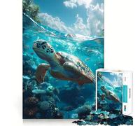 Underwater Tropical Turtle 1000 Piece Puzzle For Adults Mind Skill Play Laser Cut for Flawless Fit Rewarding Activity for Rainy Days (38x26cm)