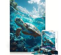 Underwater Tropical Turtle Adult Jigsaw Puzzles 1000 Pieces Cognitive Workout Unwind Easily No Rough Edges Holiday Present (50x75cm)