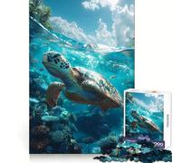 Underwater Tropical Turtle Jigsaw 1000 Pieces for Teenagers Mind Clarity Soft Distraction Perfect Lock Xmas Present (38x26cm)