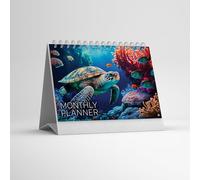 Underwater Turtle Desk Calendar | A5 size monthly planner | 12 Month + Important Dates & Notes | Rolling Month Start | Practical and Stylish for any ocean enthusiasts and nature lovers.