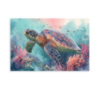 Underwater Turtle Poster Canvas Poster Bedroom Decor Landscape Office Room Decor Gift 12x18inch(30x45cm)