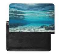 Underwater View of Tropical Beach Passport Holder Vaccine Card Holder Travel Document Organizer Credit Card Organizer for Women/Men