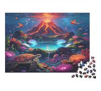 Underwater Volcano Scene 1000 Piece Jigsaw Puzzle Paper for Adults Vibrant Ocean Life Relaxing Hobby Focus Family Time Gift Home Decor 52x38cm/1000pcs