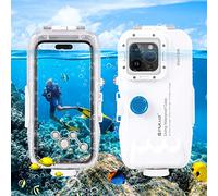 Underwater Waterproof Diving Case for iPhone 15 Plus/14 Plus &15/14/13/12/11 Pro Max 6.7" Phone, 40m/130ft One-Way Valve Professional Case Swimming Snorkeling Surfing Photo Video Housing Shell