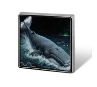 Underwater Whale Brooch Pin, Unisex Square Lapel Pin for Men & Women, Elegant Metal Badge for Hats Jackets Shirts, Versatile Fashion Accessory