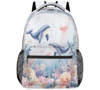 Underwater Whale Colorful Laptop Backpack Large Backpack Causal School Bag For Hunting Women Daily 29X40Cm