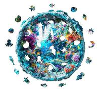 Underwater World 3D Wooden Puzzle, Handassembled Educational Toy,DIY Woodencrafts to Build,Brain Teaser Building Model Kit,Gift for Adult Hobby