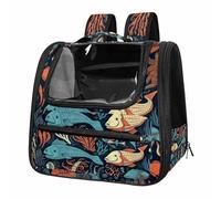 Underwater World Animals Breathable Cat Carrier Backpack - Lightweight Pet Travel Bag for Kitties, Small Dogs & Puppies | Airline-Approved, Anti-Escape Design