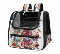Underwater World Animals Breathable Cat Carrier Backpack - Lightweight Pet Travel Bag for Kitties, Small Dogs & Puppies | Airline-Approved, Anti-Escape Design