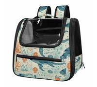 Underwater World Animals Breathable Cat Carrier Backpack - Lightweight Pet Travel Bag for Kitties, Small Dogs & Puppies | Airline-Approved, Anti-Escape Design