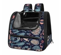 Underwater World Animals Cat Carrier Backpack - Lightweight Pet Travel Bag for Kitties, Small Dogs & Puppies | Airline-Approved, Anti-Escape Design