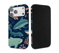 Underwater World Animals Dual Layer Film Case for iPhone 17 Pro Max,Shockproof Soft TPU Inner + Scratch-Resistant Film Outer, Slim Protective Phone Case
