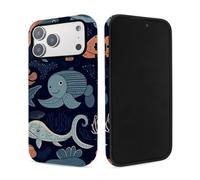 Underwater World Animals Dual Layer Film Case for iPhone 17 Pro Max,Shockproof Soft TPU Inner + Scratch-Resistant Film Outer, Slim Protective Phone Case